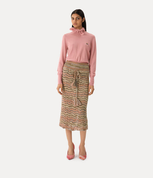Pink top, full body view