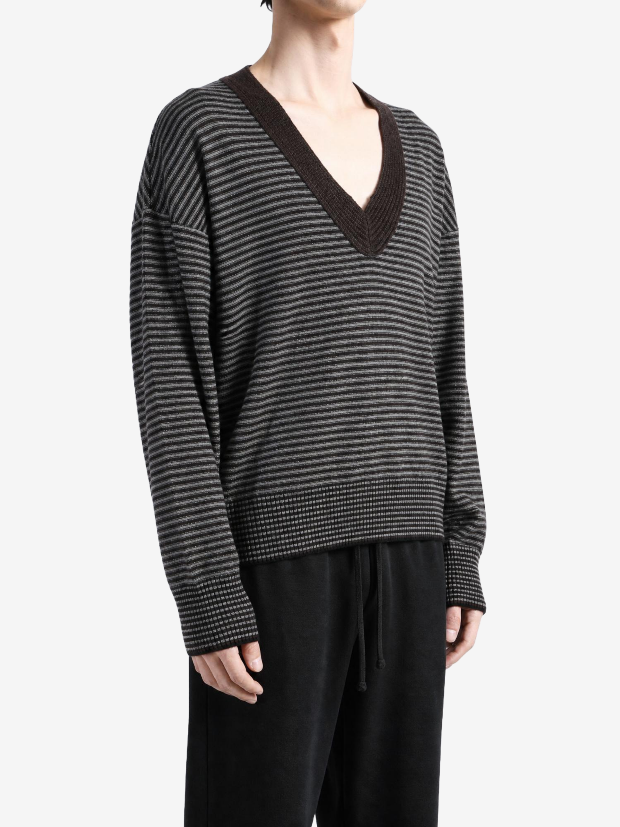 Black knitwear, full body view