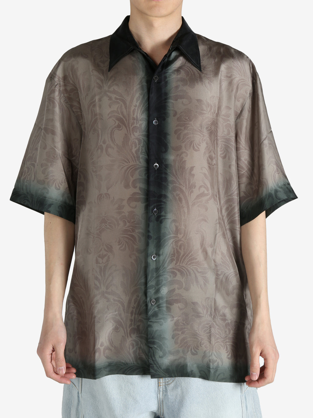 DRIES VAN NOTEN - Men Silk Short Sleeved Shirt