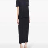 Black t-shirts, full body view