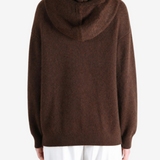 Brown hoodie, full body view