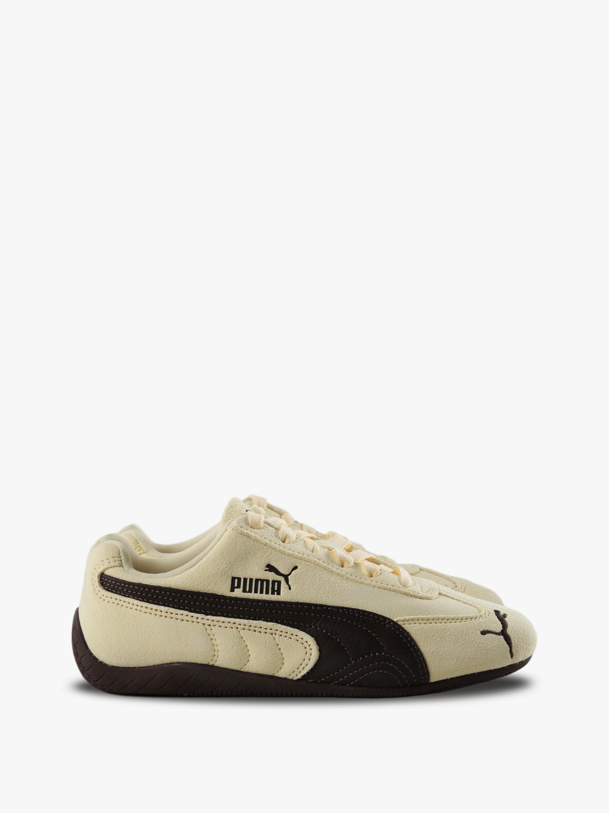 Tan shoes, side view