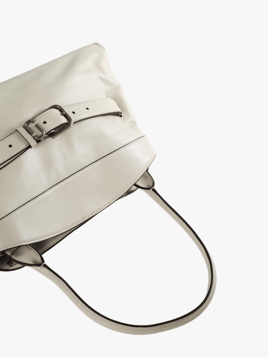 Tan bag, front view