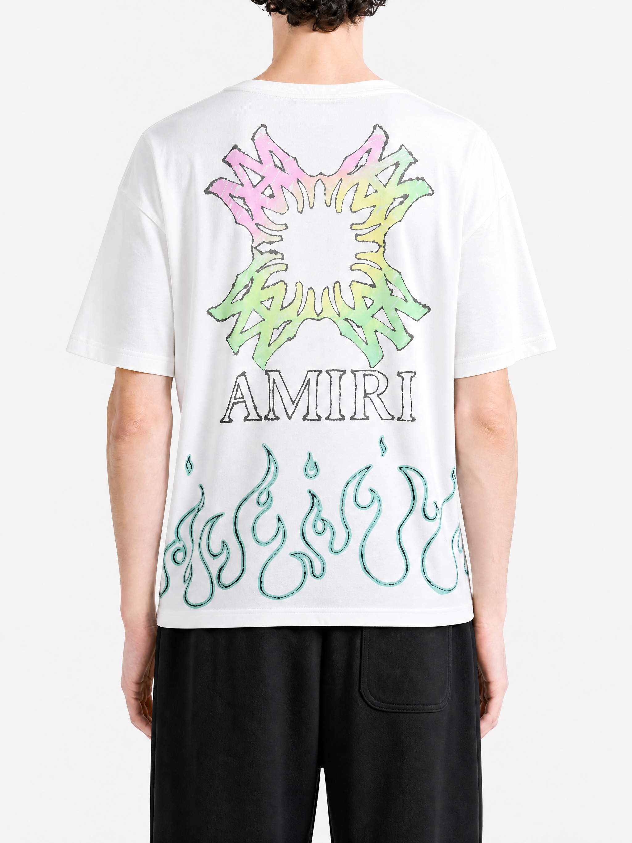 White t-shirt, full body view