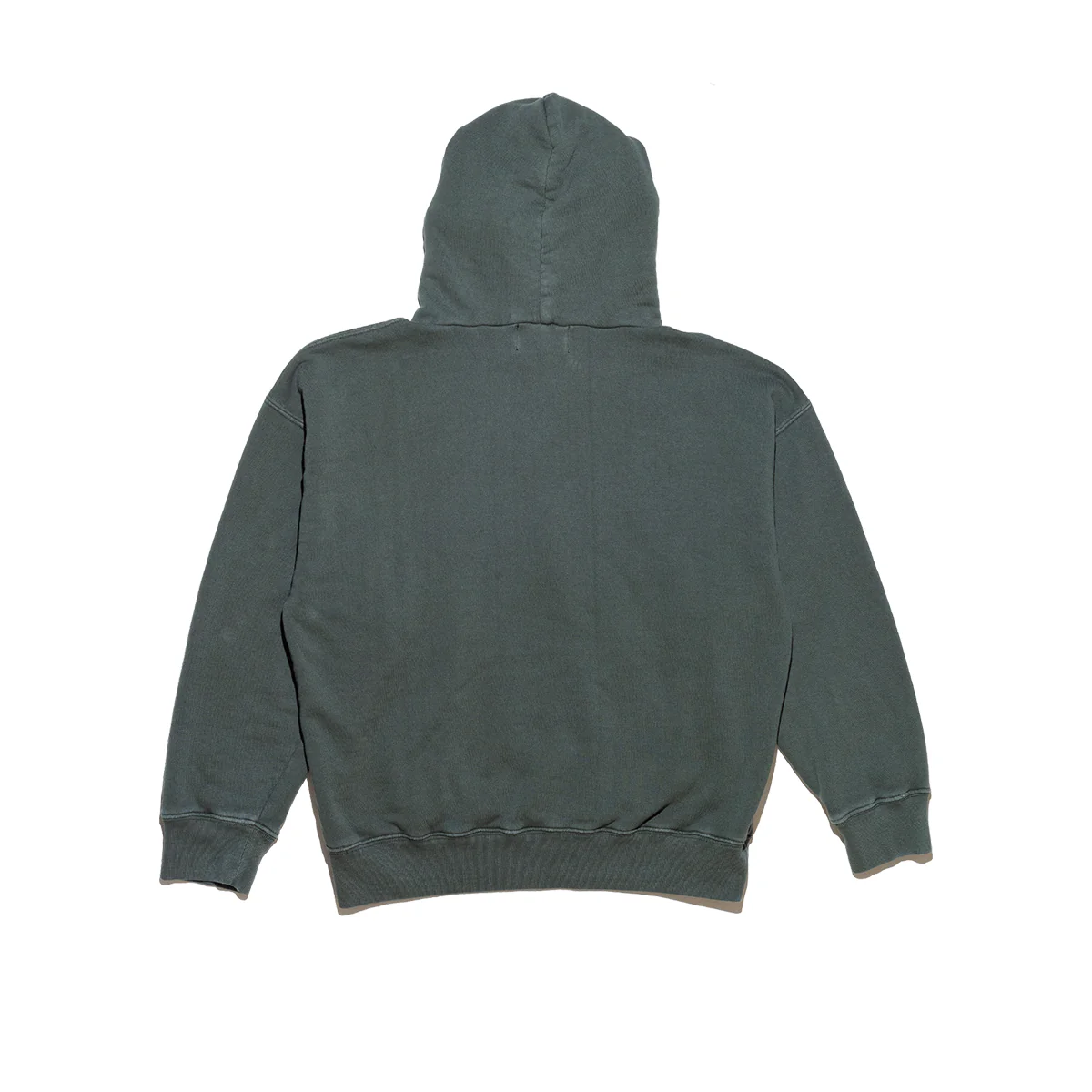 Green hoodie, back view