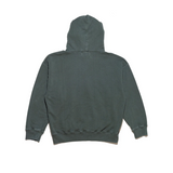 Green hoodie, back view
