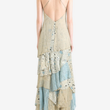 Tan dress, full body view