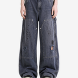 Grey pants, full body view