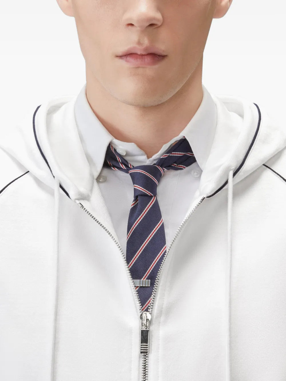 White hoodie, front view