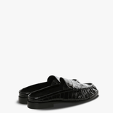 Black sandals, back view