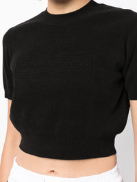 ALEXANDER WANG - Women Embossed Logo Ribbed Short Sleeve Tee