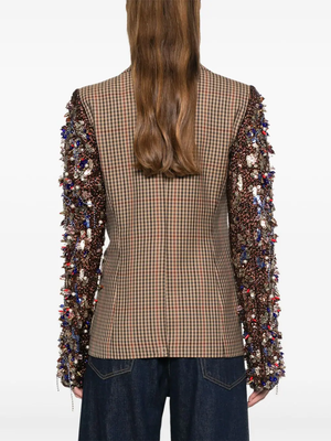 DRIES VAN NOTEN - Women Checked Embroidered Blazer