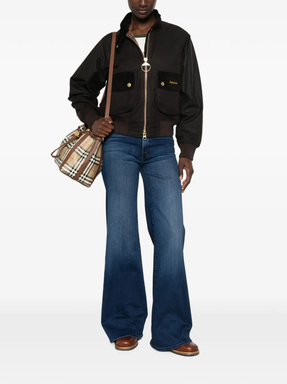 Brown jacket, full body view