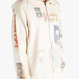 White sweats worn by a person, showing the sweats' fit