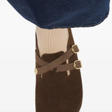 Brown sandals, front view