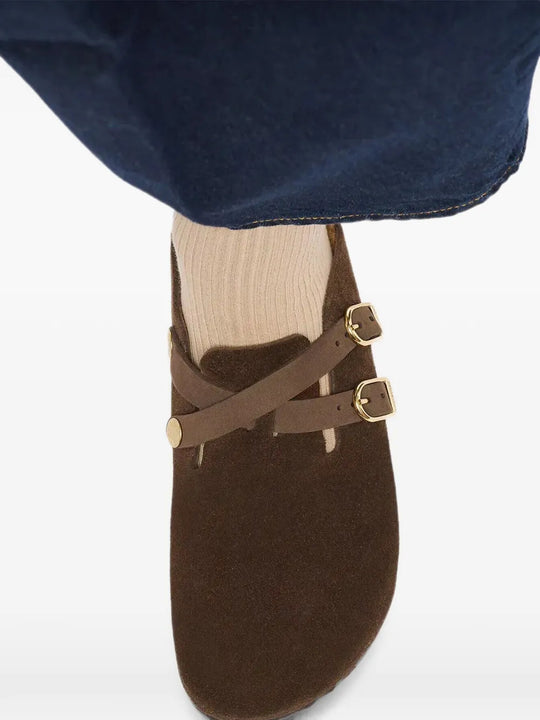 Brown sandals, front view