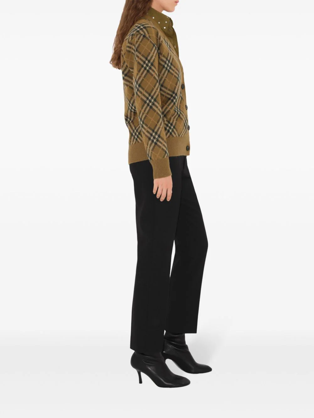 BURBERRY - Women Wool Check Cardigan