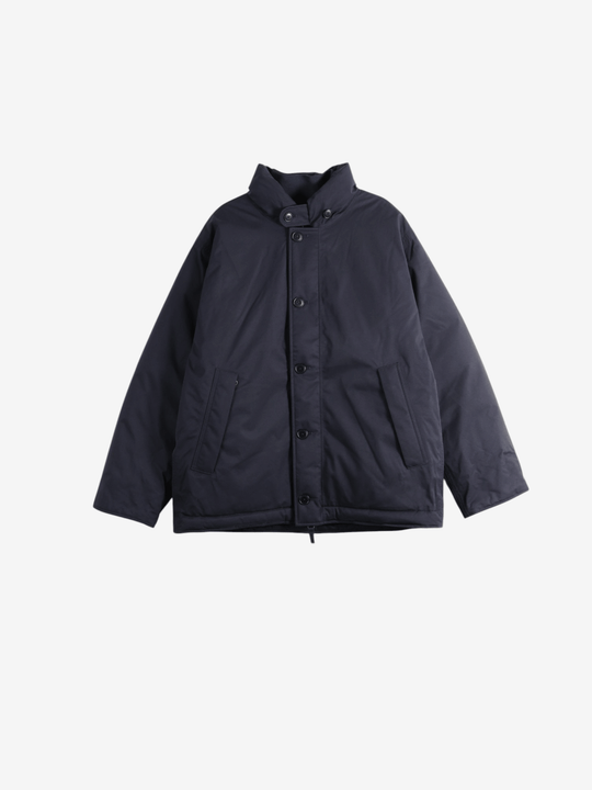 Navy jacket, front view