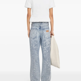 blue pant, full body view