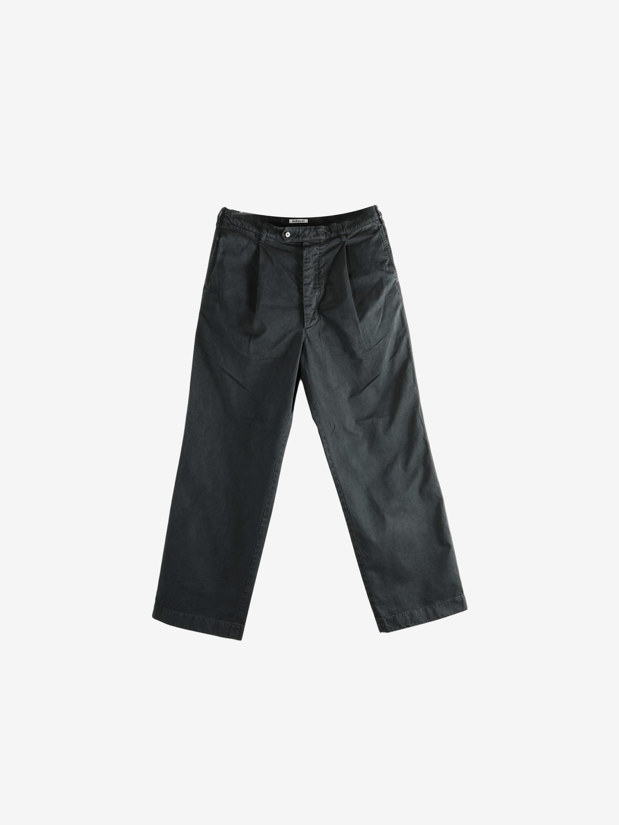 AURALEE - Men Garment-Dyed Finx Light Chino One-Tuck Wide Pants AURALEE - Men Garment-Dyed Finx Light Chino One-Tuck Wide Pants
