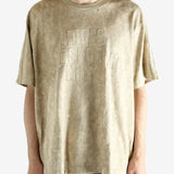 tan T-shirt, full body view