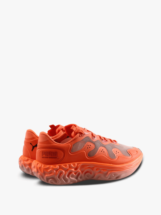 Orange shoes, side view