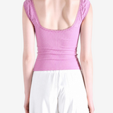 Pink top, front view