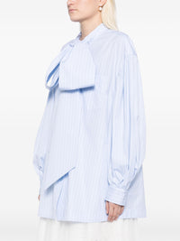 SIMONE ROCHA - Women W/Front Neck Bow Puff Sleeve Shirt