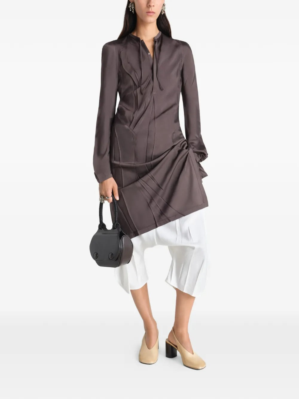 Brown dresses, full body view