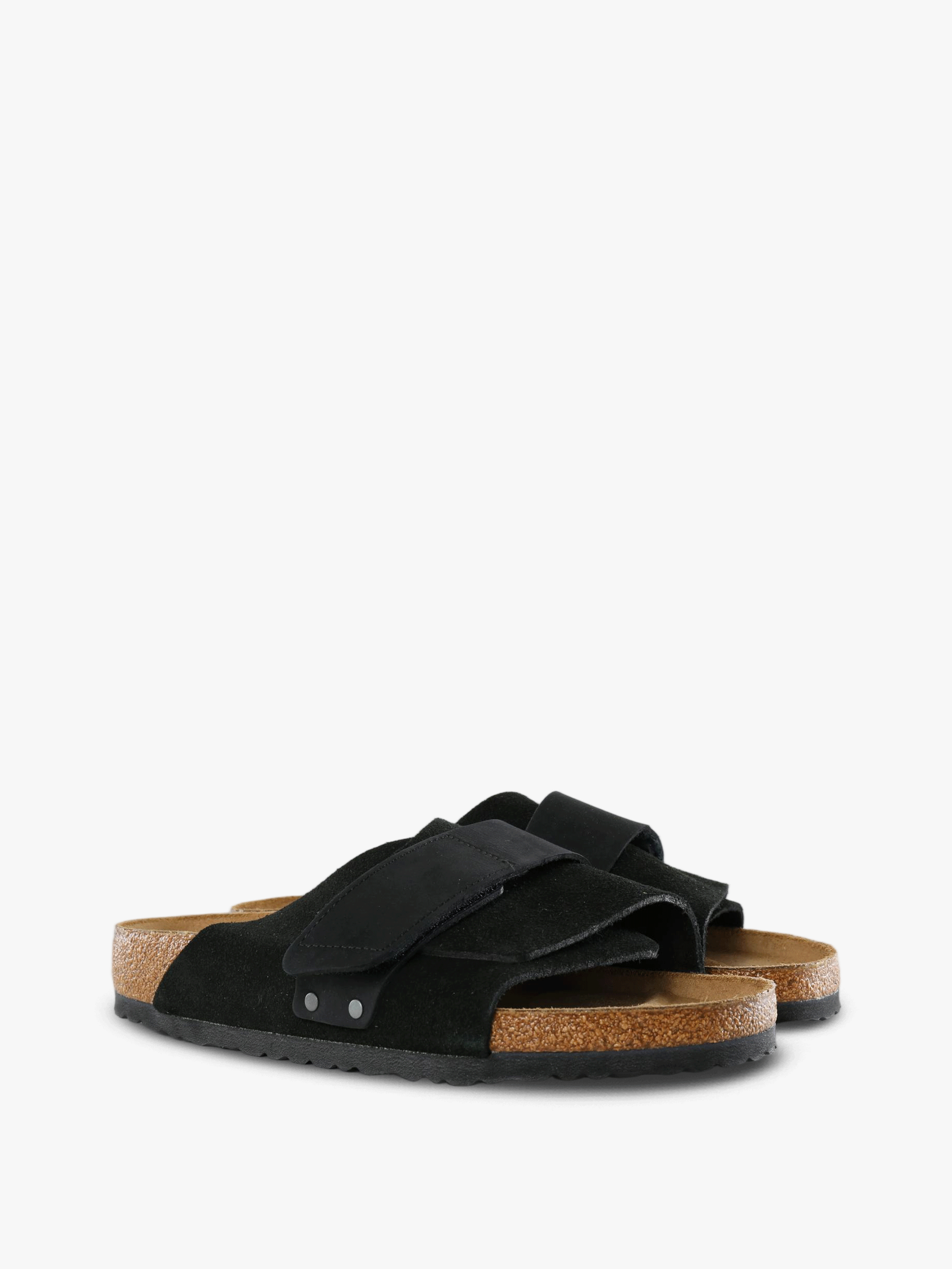 Black sandals, front view