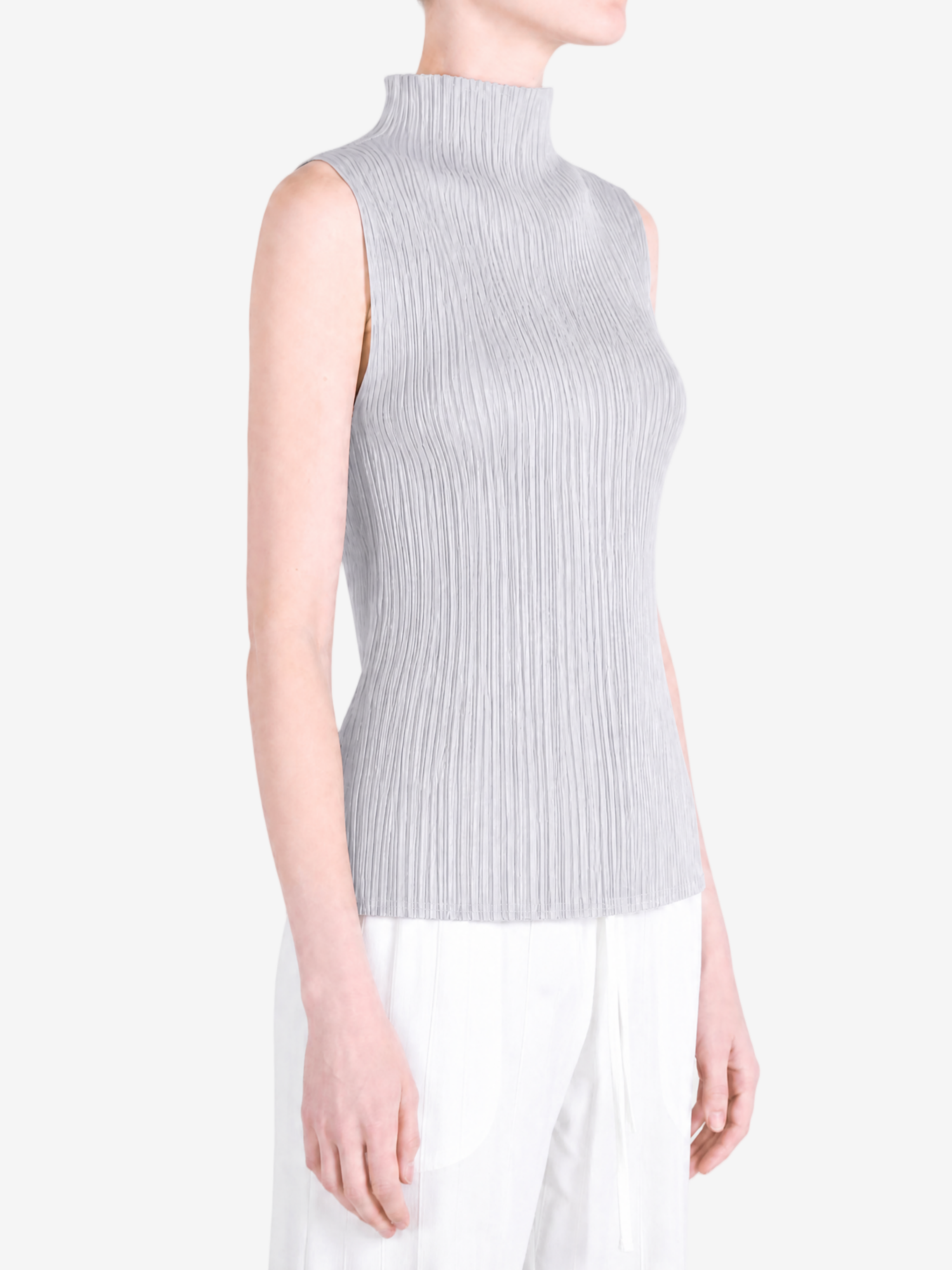 Grey shirt worn by a person, showing the shirt fit