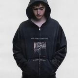 Black hoodie, full body view