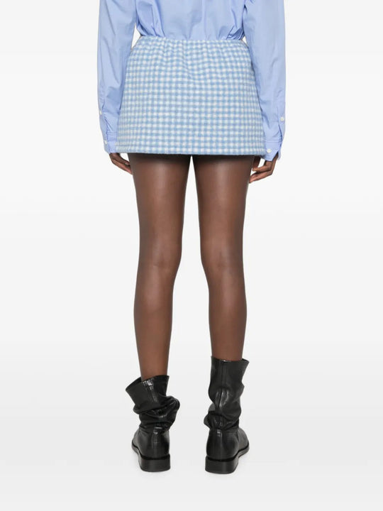 Blue skirt, full body view