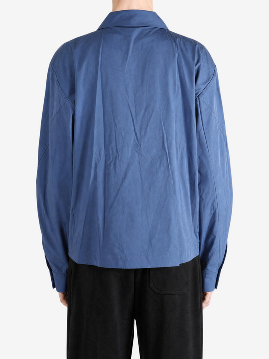 Blue jacket, full body view