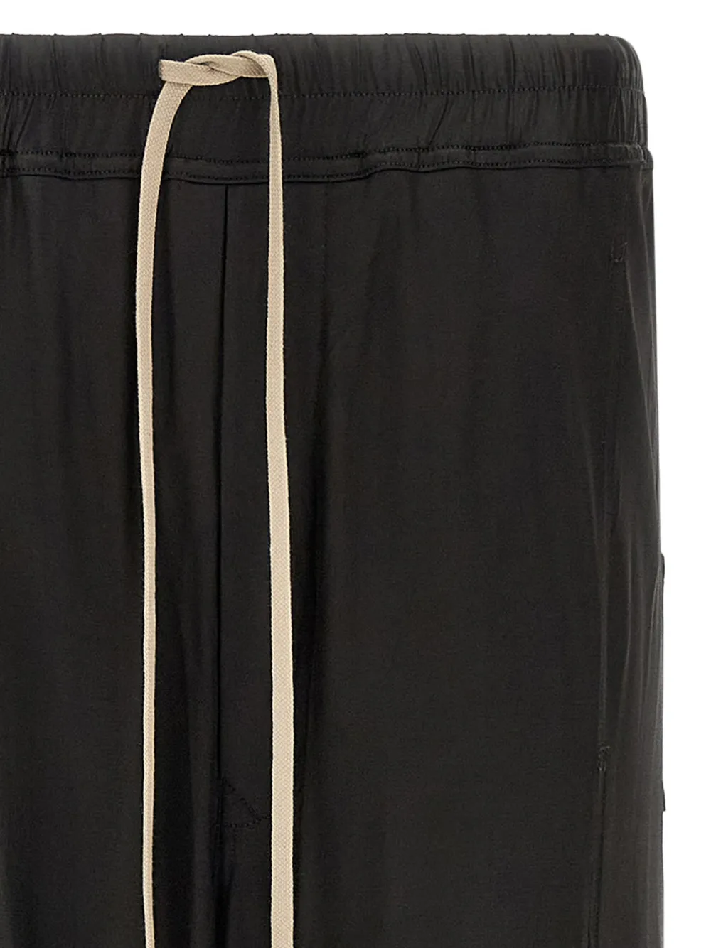 Close up of black pants,showing texture of the fabric