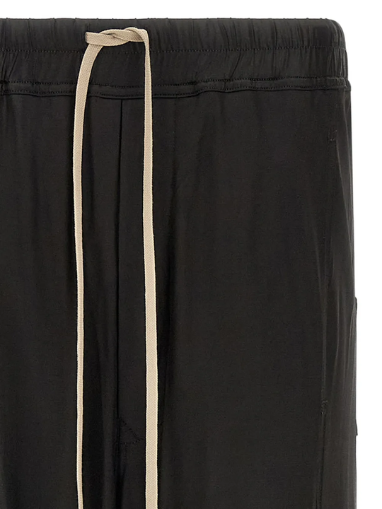 Close up of black pants,showing texture of the fabric