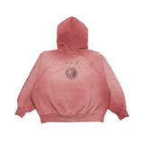 Burgundy hoodie, back view