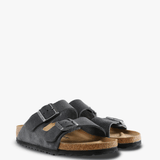 Black sandals, front view