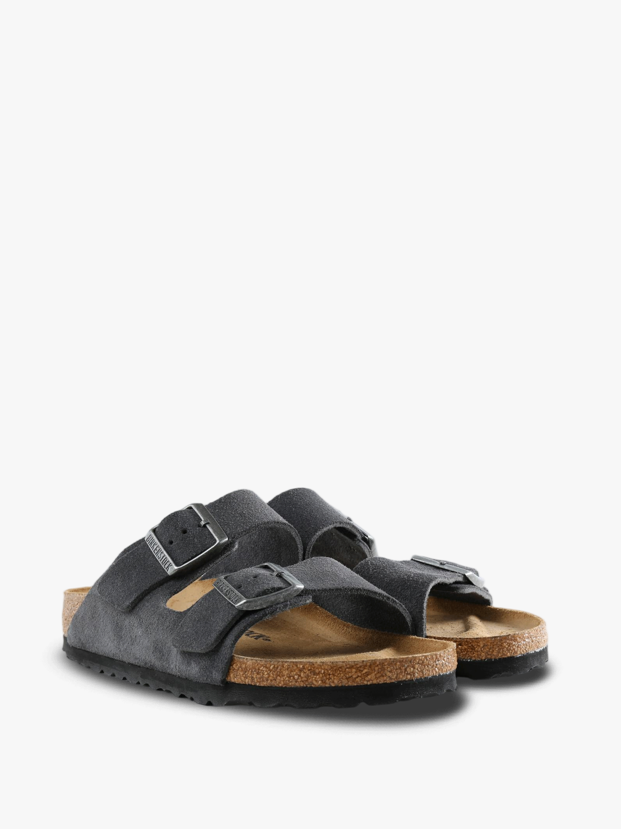 Black sandals, front view