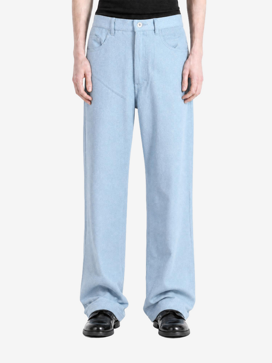 Blue pants, full body view