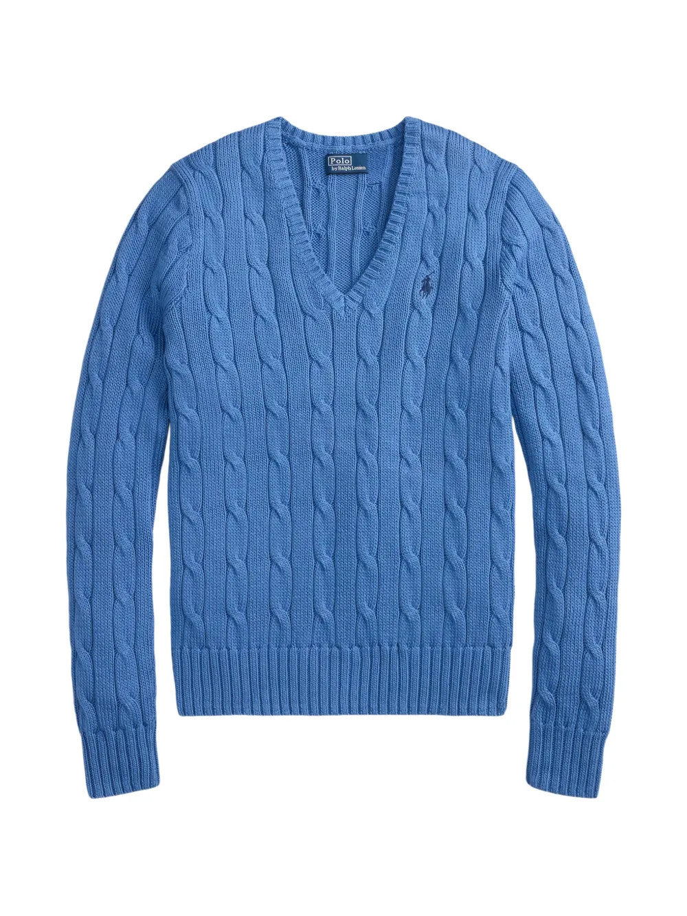 Blue knitwear, front view
