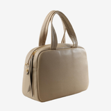 Tan bags, side view