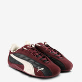 Burgundy sneakers, side view