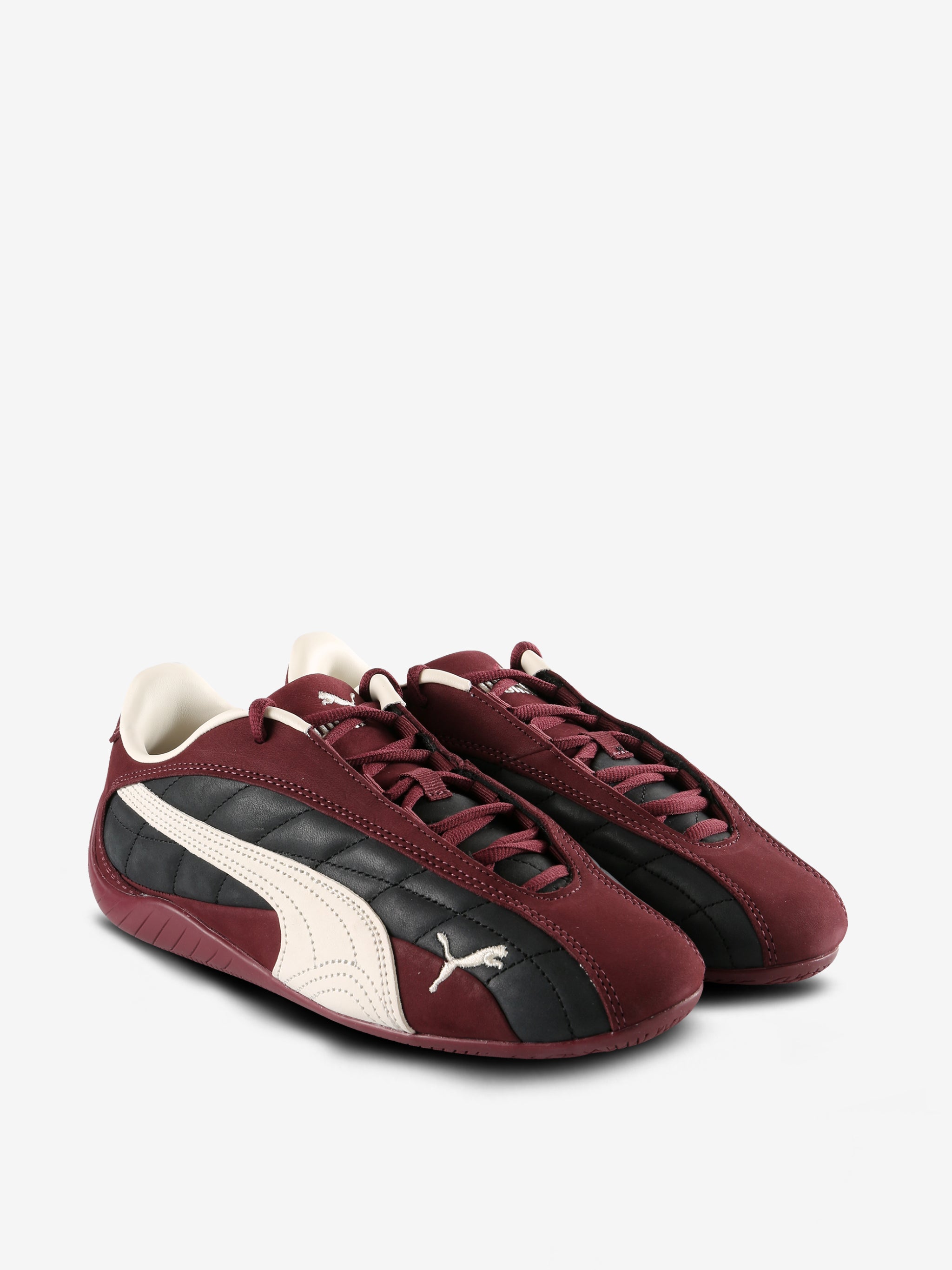 Burgundy sneakers, side view