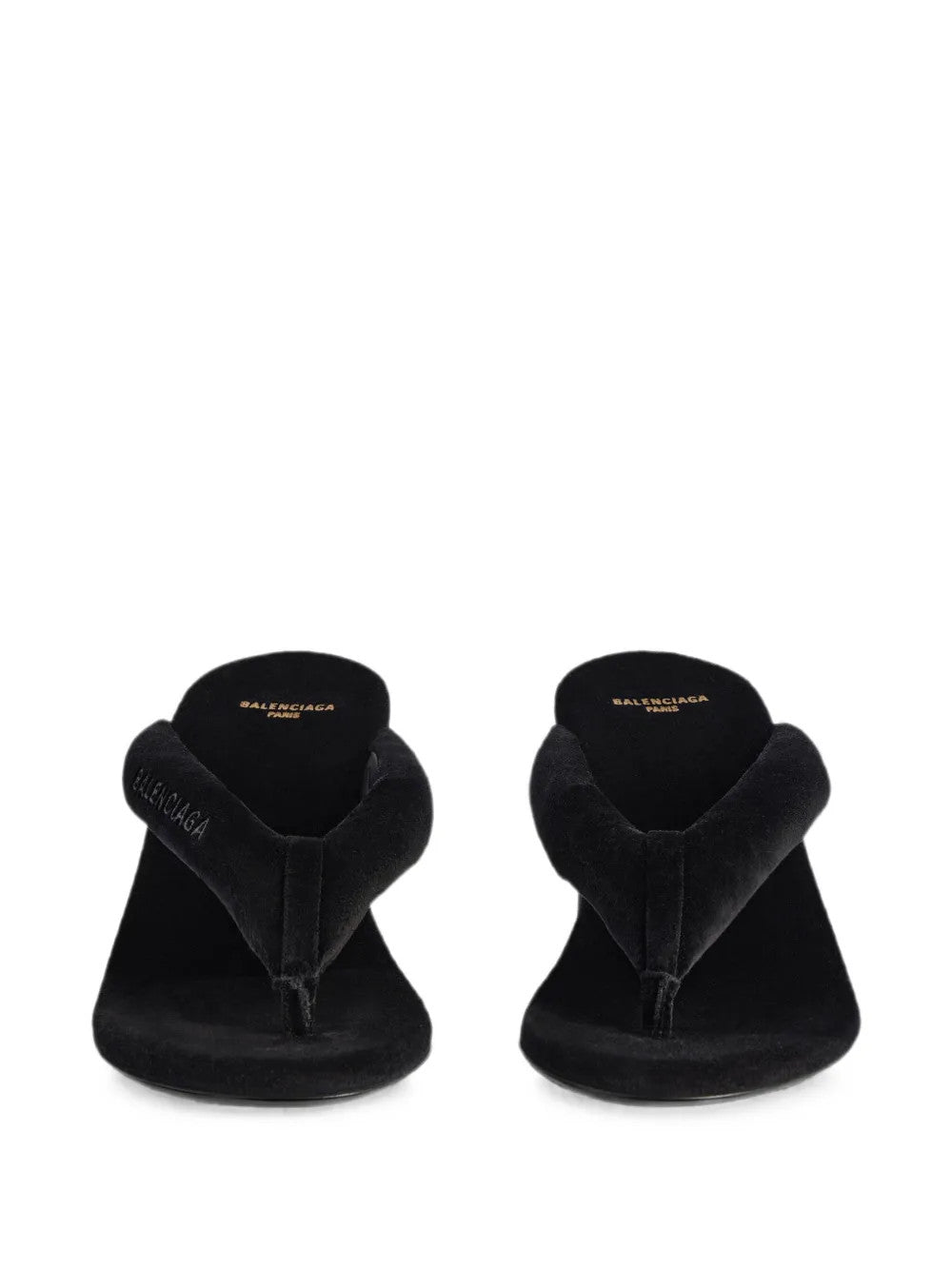 Black sandals, front view