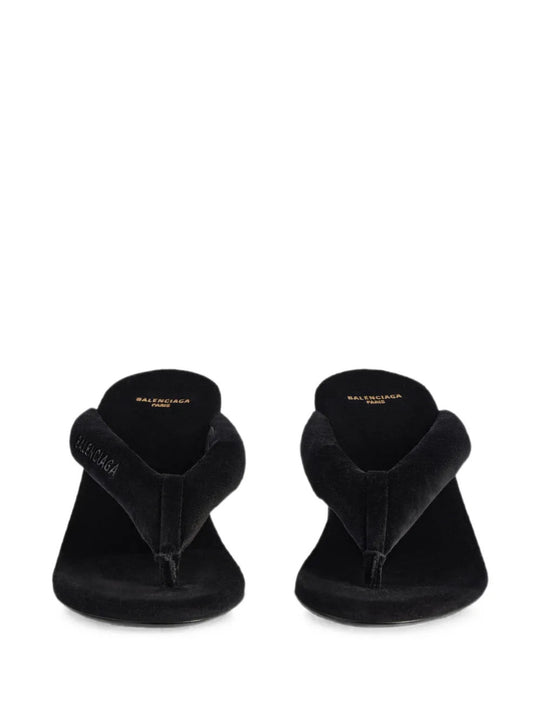 Black sandals, front view