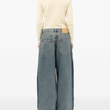 Grey jeans, full body view