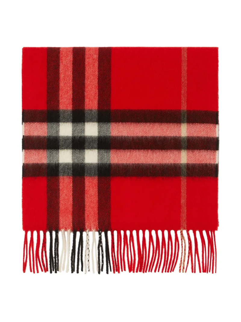 BURBERRY - Unisex Check Cashmere Scarf