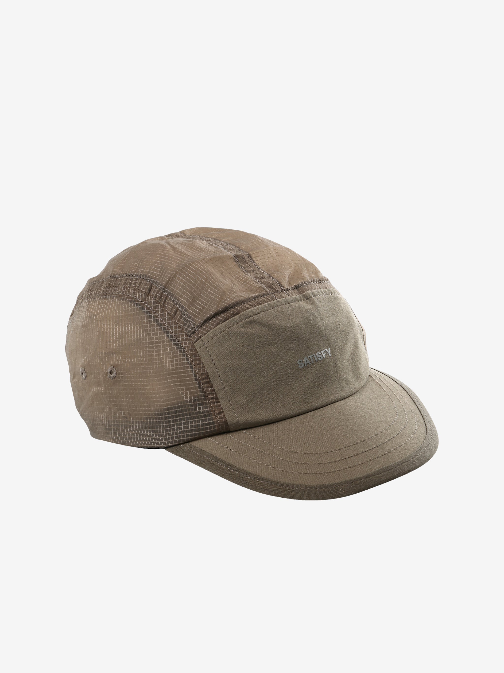 Tan hat, side view