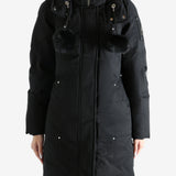 Black parka worn by a person, showing the parka fit